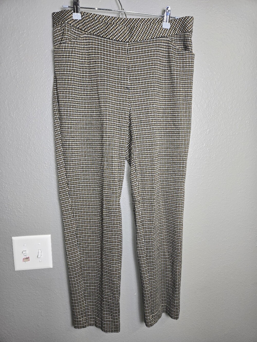 J.Jill Ponte Slim Leg Size Pull On Plaid Pant Medium